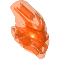 Lego hlava Bionicle základ (Av-Matoran), průhledná neonově oranžová (4520073)